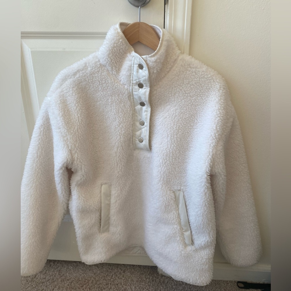 Athleta Cozy Sherpa Snap Sweatshirt